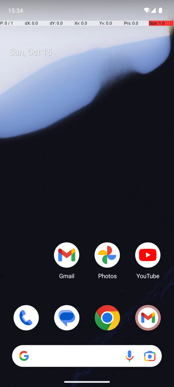 Initial task screen